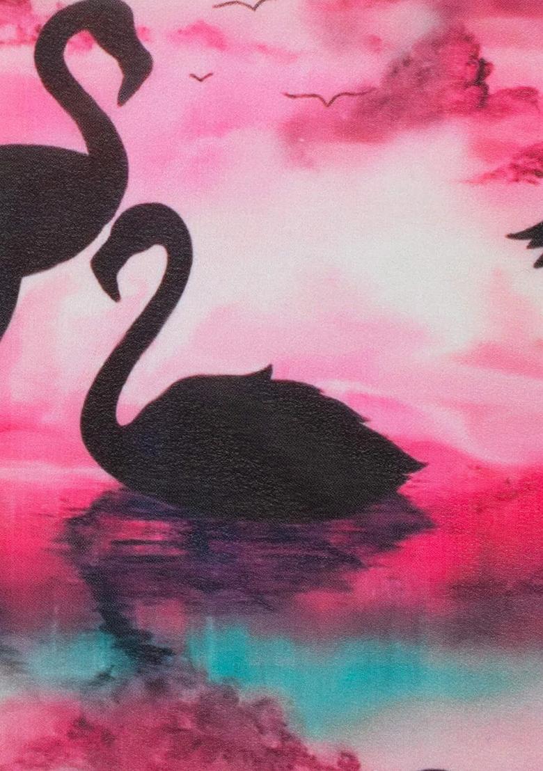 Pink Figure Print Georgette Fusion Set - Indya