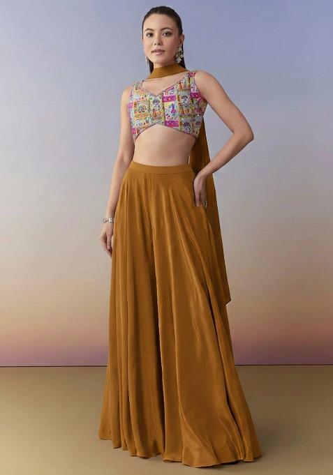 Mustard Figure Print Chinon Fusion Set
