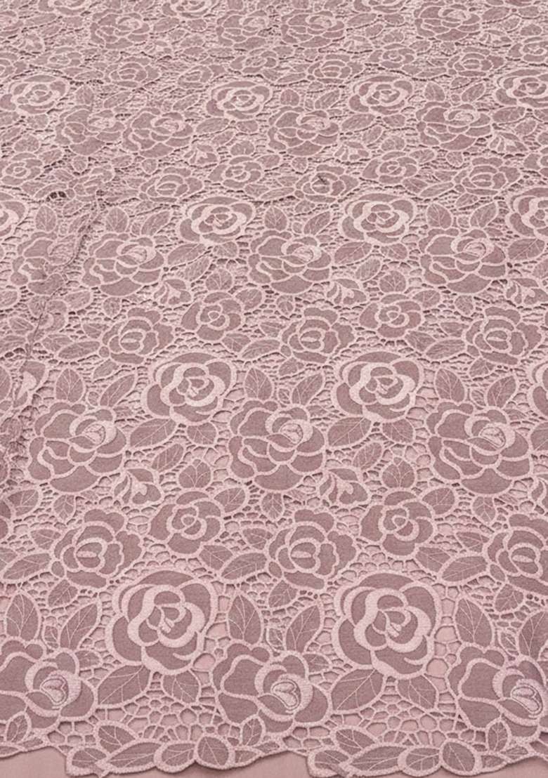 Soft Pink Crepe Fusion Set with Embroidered for Diwali | Wedding & Festive Wear - Indya