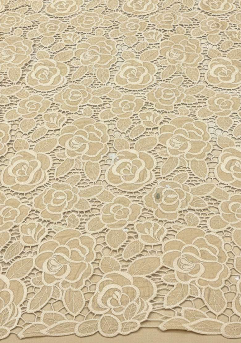 Beige Crepe Fusion Set with Embroidered for Diwali | Wedding & Festive Wear - Indya