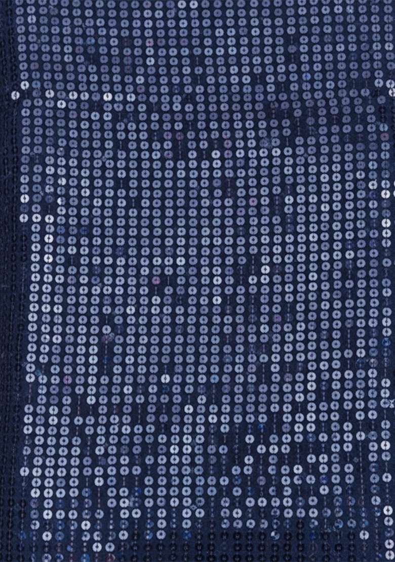 Navy Blue Sequin Georgette Fusion Set - Indya