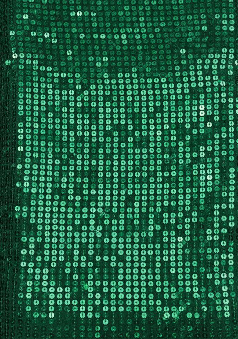 Dark Green Sequin Georgette Fusion Set - Indya