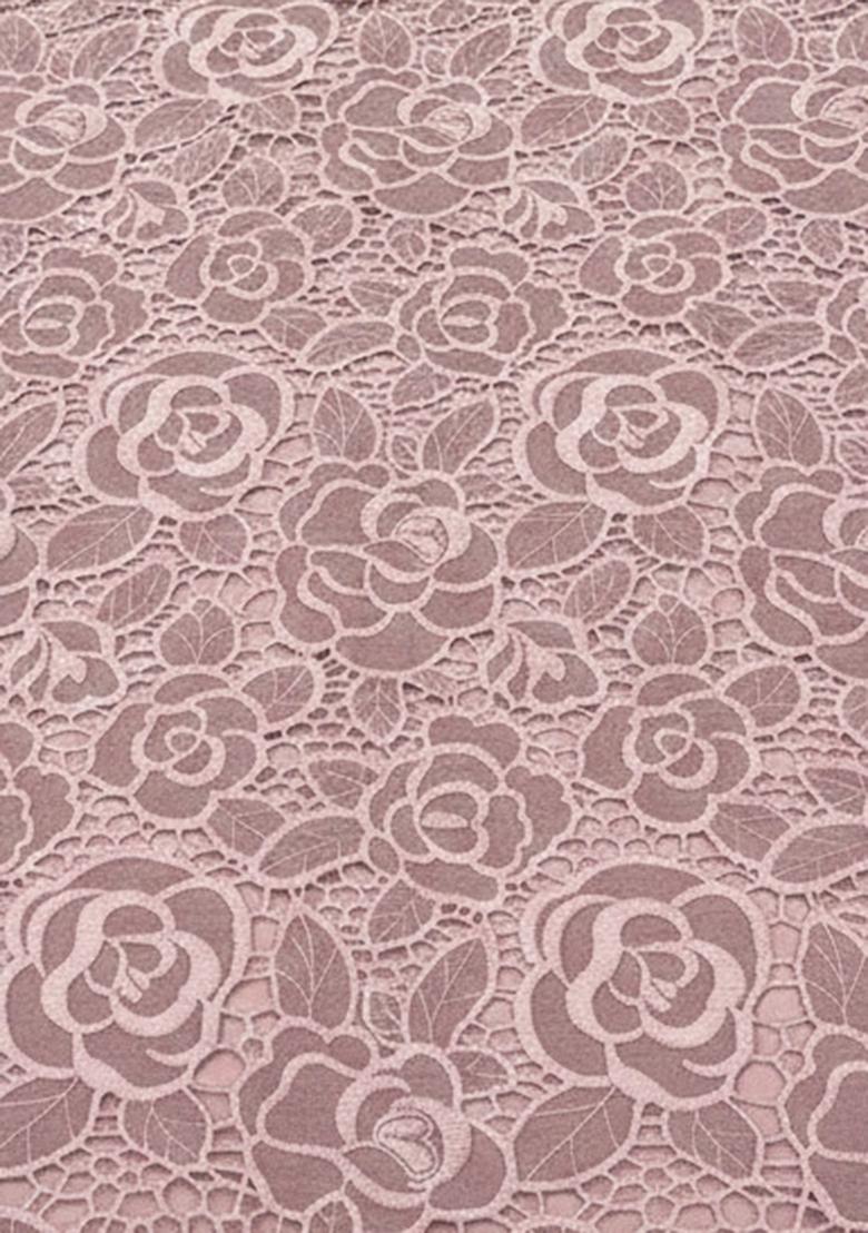 Blush Pink Self Design Crepe Pre Draped Saree Set - Indya