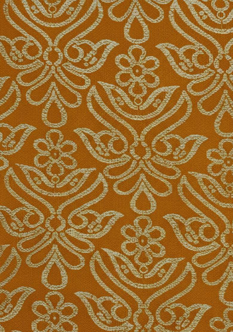 Mustard Embroidered Tissue Fusion Set - Indya