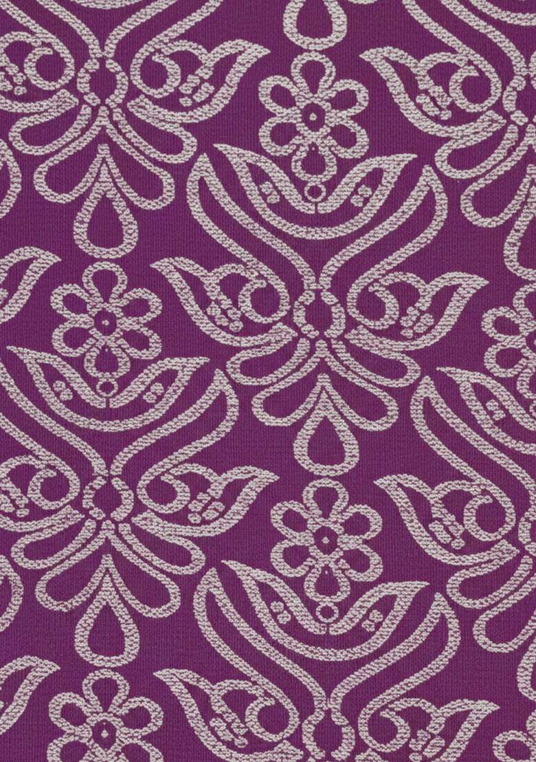 Purple Embroidered Tissue Fusion Set - Indya