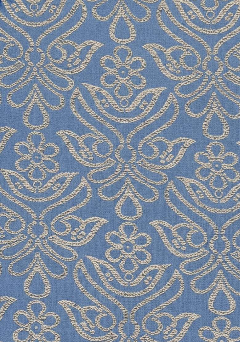 Powder Blue Embroidered Tissue Fusion Set - Indya