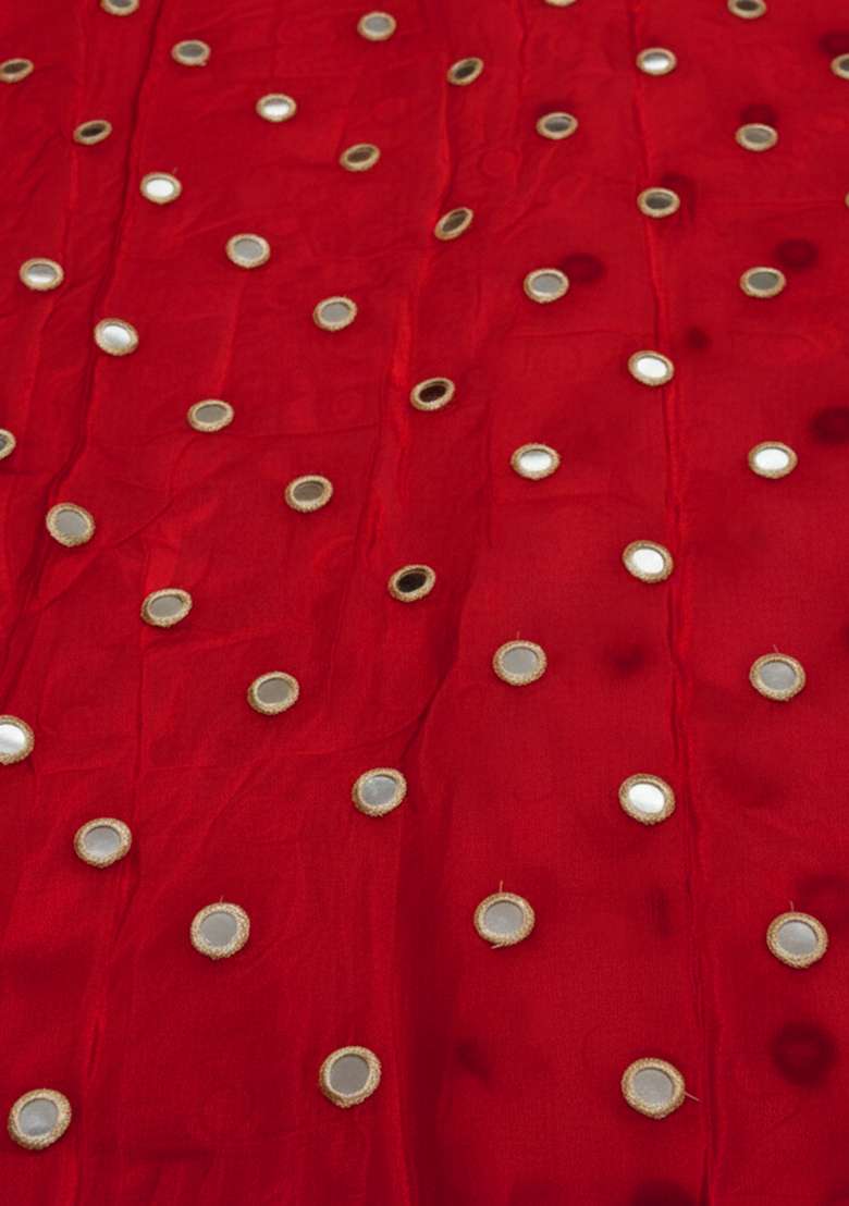 Red Sequin Shimmer Fusion Set - Indya
