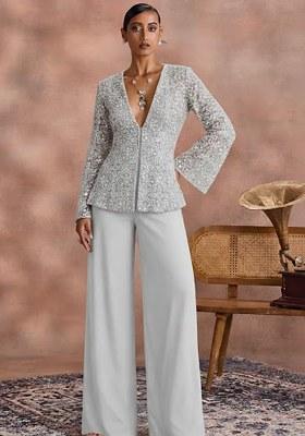 White Sequin Shimmer Fusion Set