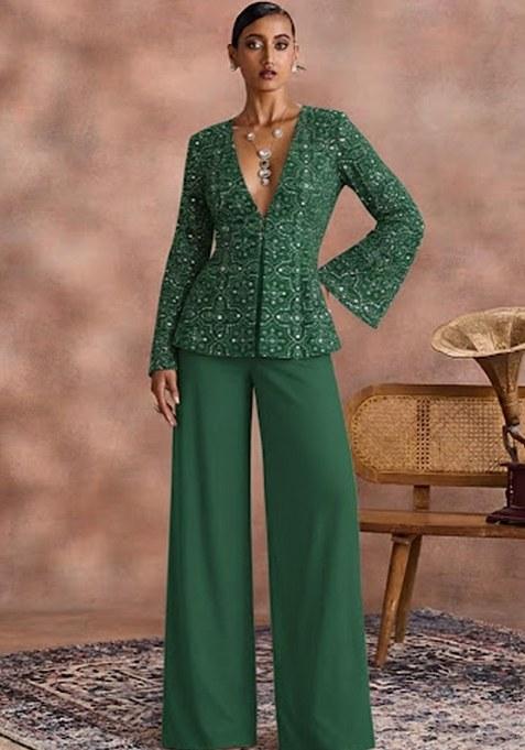 Green Sequin Shimmer Fusion Set