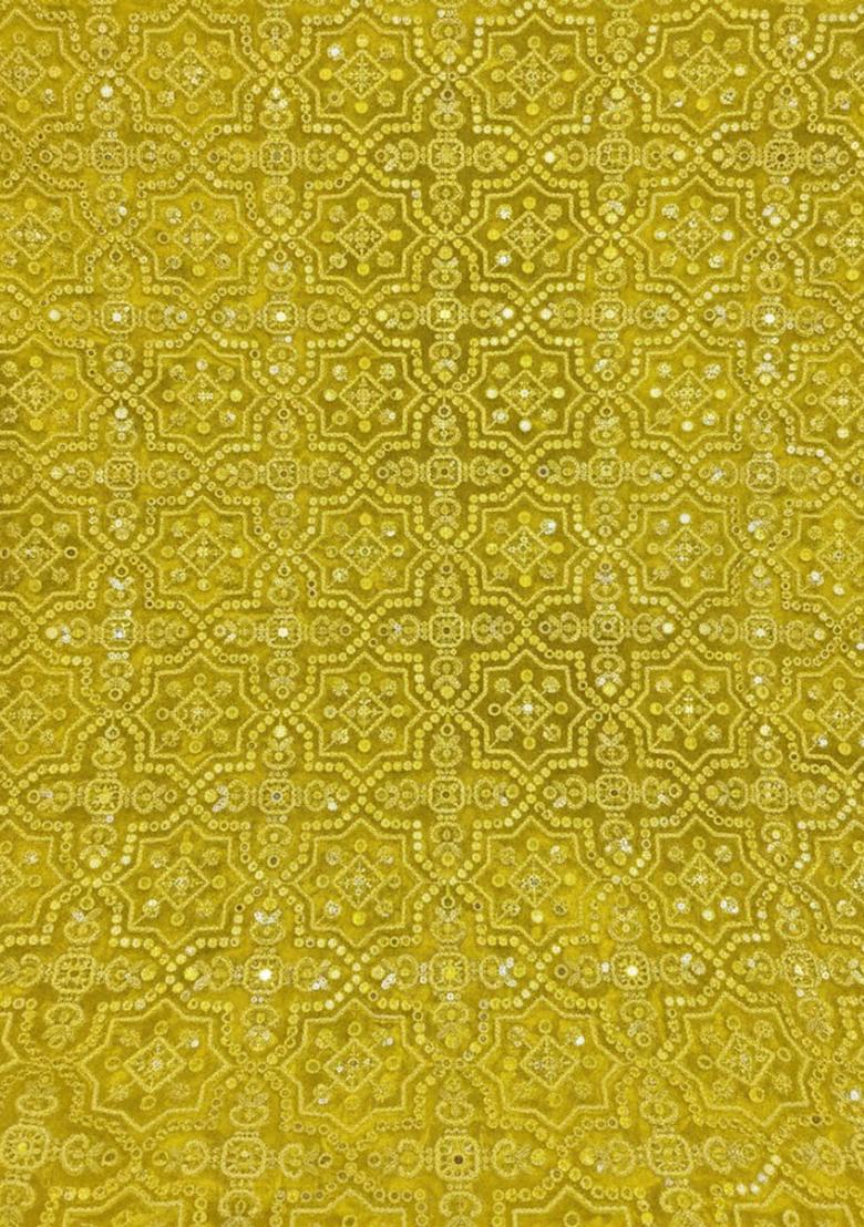 Yellow Sequin Shimmer Fusion Set - Indya