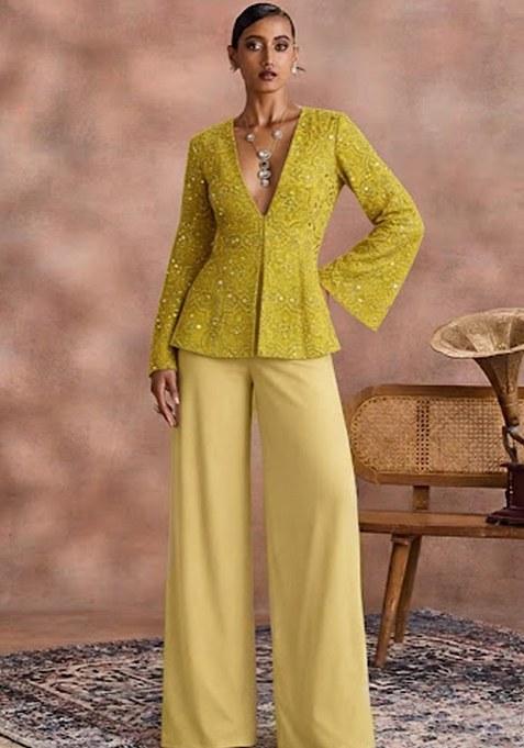 Yellow Sequin Shimmer Fusion Set