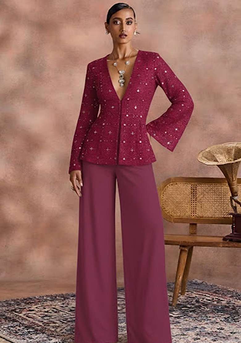 Pink Sequin Shimmer Fusion Set - Indya