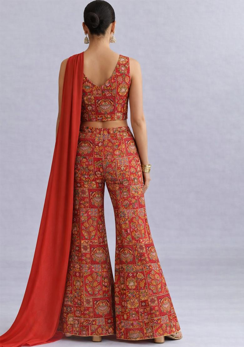 Red Silk Fusion Set - Indya