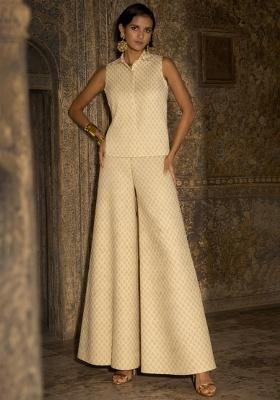 Cream Brocade Fusion Set