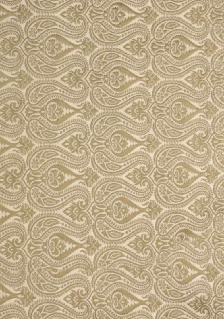 Cream Paisley Print Silk Fusion Set - Indya