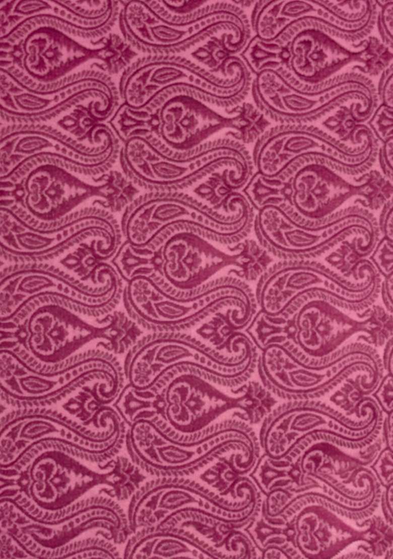 Pink Paisley Print Silk Fusion Set - Indya