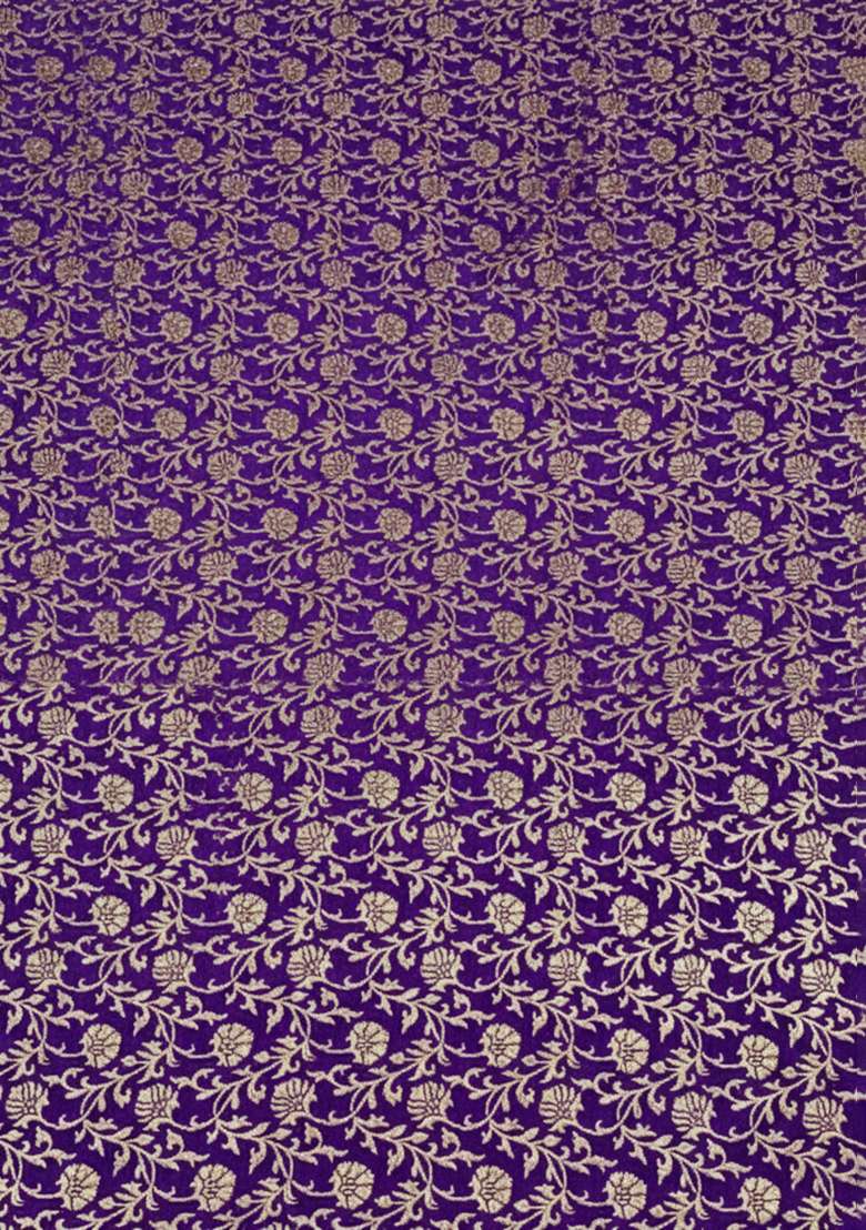 Purple Jacquard Silk Fusion Set - Indya