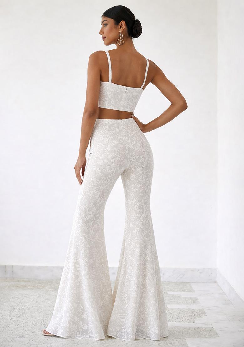 Ivory Jacquard Tissue Fusion Set - Indya