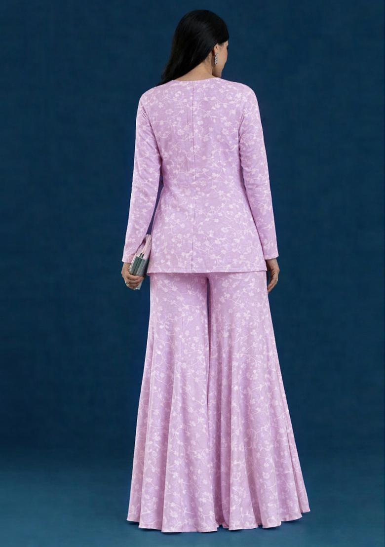 Lavender Jacquard Tissue Fusion Set - Indya