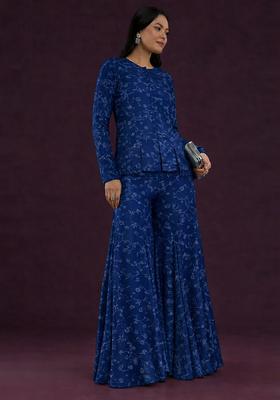 Navy Blue Jacquard Tissue Fusion Set