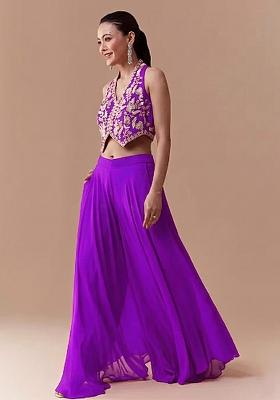 Purple Crepe Handwork Fusion Set