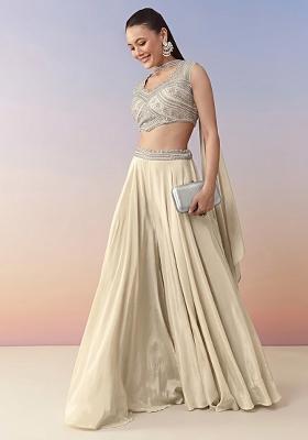 Ivory Crepe Handwork Fusion Set