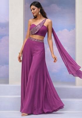Purple Crepe Handwork Fusion Set