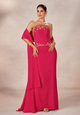 Rani Pink Crepe Handwork Fusion Set