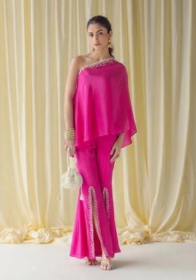 Pink Crepe Handwork Fusion Set