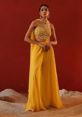 Yellow Chinon Handwork Fusion Set