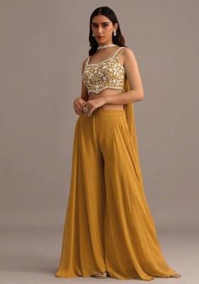 Orange Georgette Handwork Fusion Set