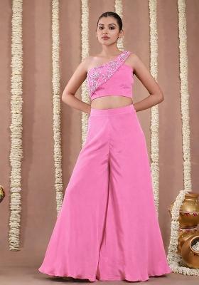 Pink Crepe Handwork Fusion Set