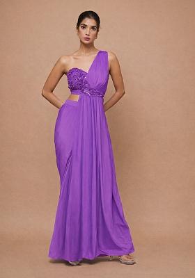 Purple Crepe Handwork Fusion Set
