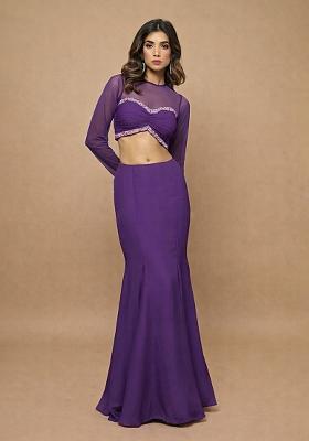 Purple Crepe Handwork Fusion Set