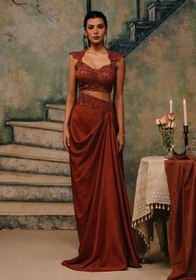 Rust Handwork Satin Fusion Set