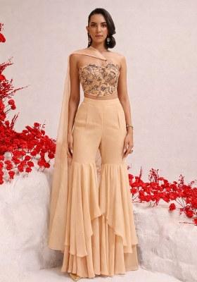 Beige Handwork Goergette Fusion Set