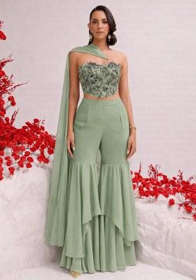 Sage Green Handwork Goergette Fusion Set