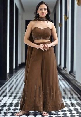 Brown Handwork Goergette Fusion Set