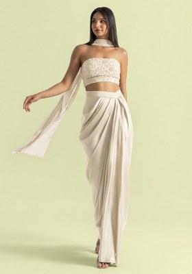 Ivory Handwork Satin Fusion Set