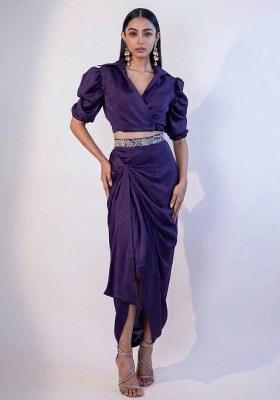 Purple Hand Work Chinon Fusion Set
