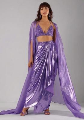 Purple Hand Work Chinon Fusion Set