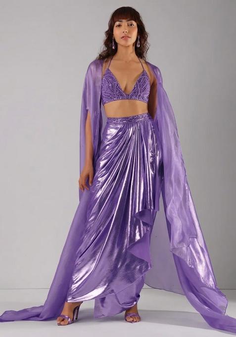Purple Hand Work Chinon Fusion Set