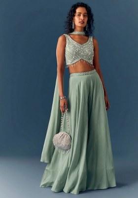 Sage Green Hand Work Chinon Fusion Set