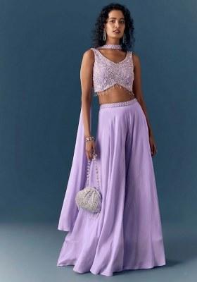 Lavender Hand Work Chinon Fusion Set