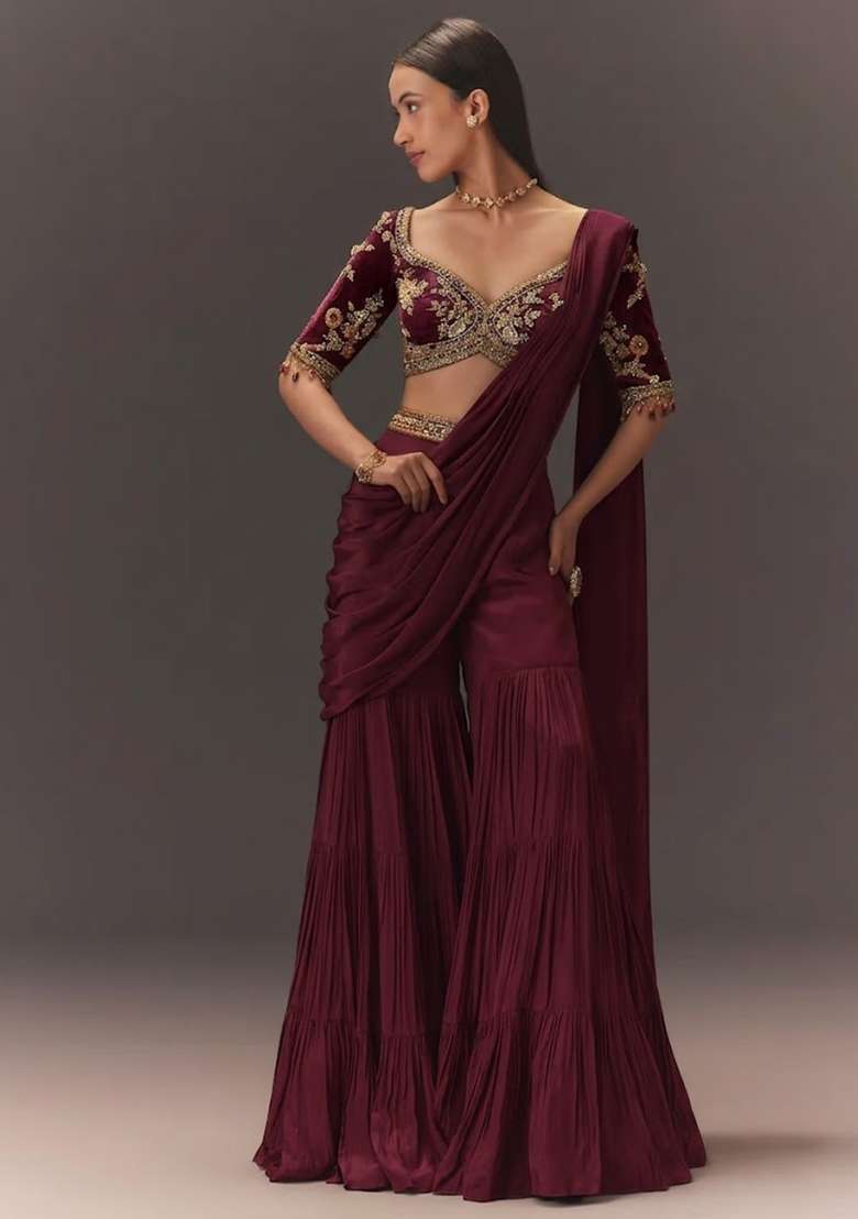 Wine Hand Work Chinon Fusion Set - Indya