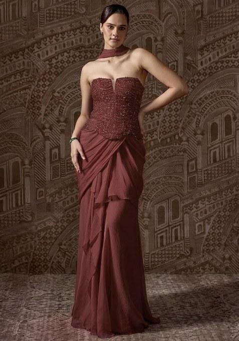 Brown Hand Work Chinon Fusion Set