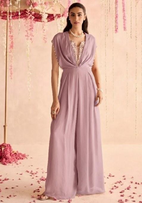 Dusty Lavender Hand Work Chinon Fusion Set