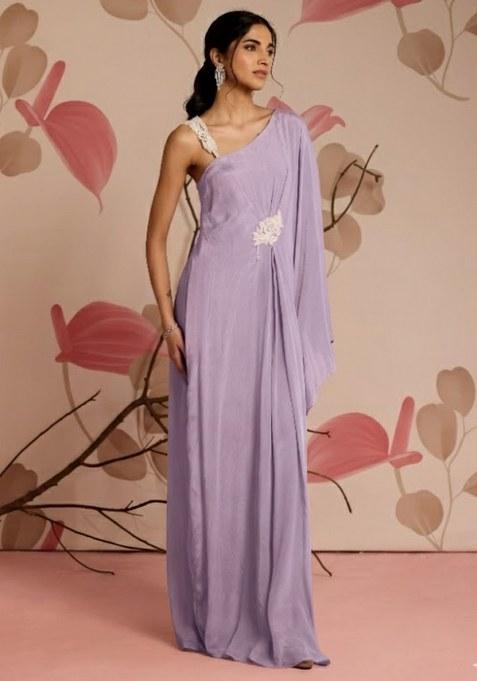 Lavender Hand Work Chinon Fusion Set