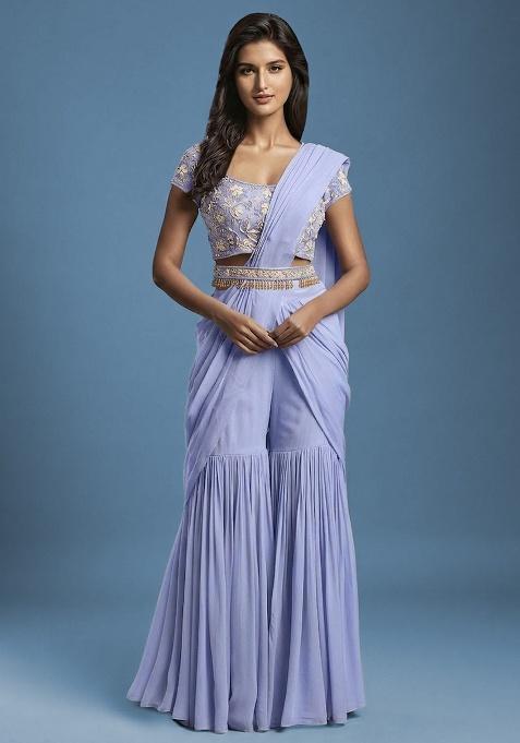 Off White Hand Work Embellished Fusion Set