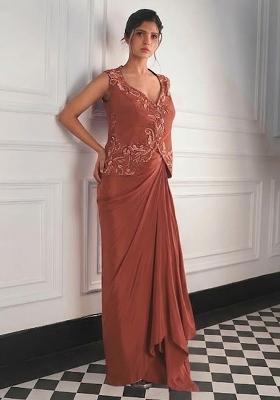 Rust Satin Handwork Fusion Set